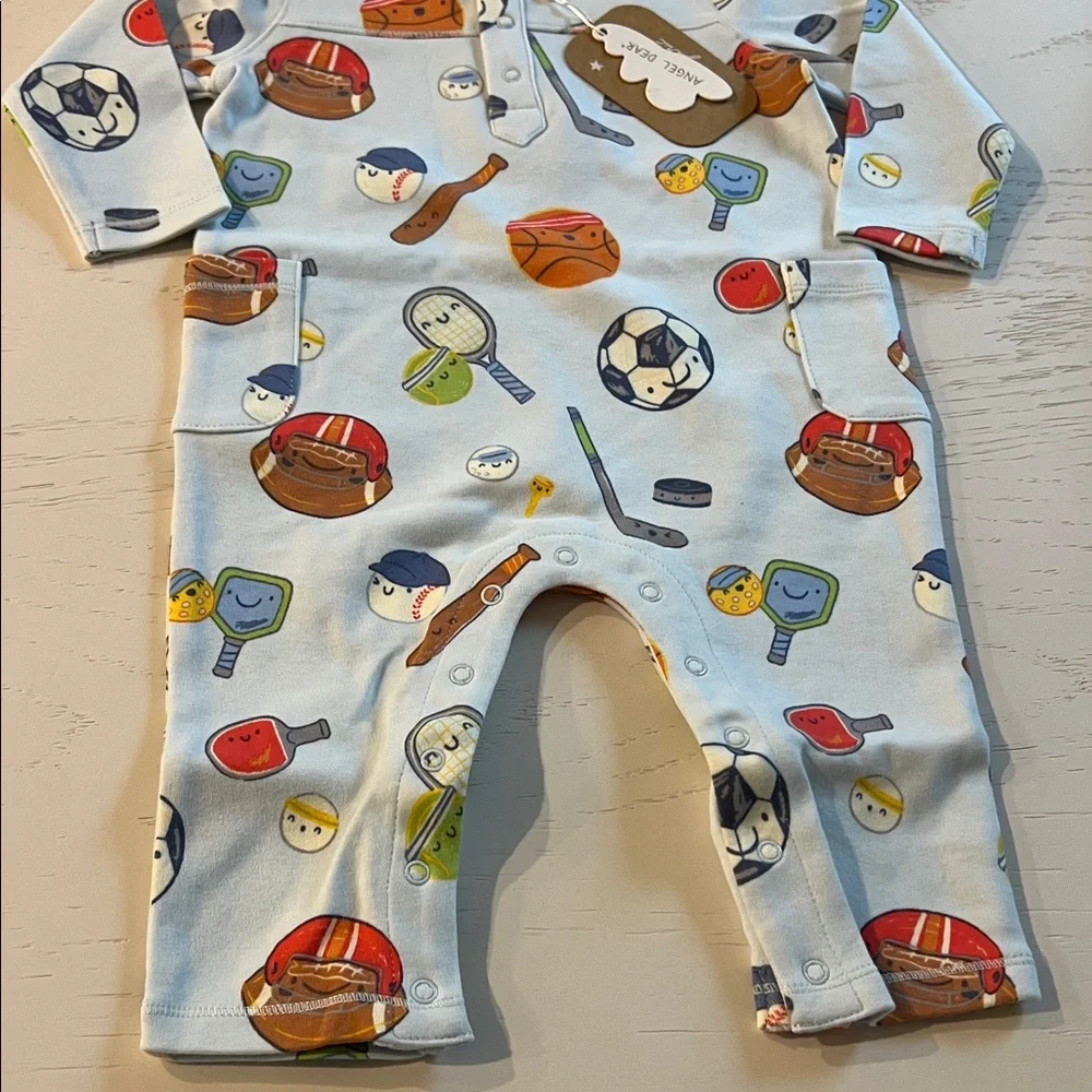 Angel Dear Blue Sports Ball Friends Romper 12-18 months